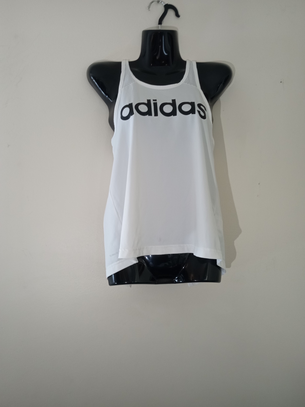 adidas White Tank Top with Black Logo